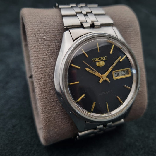 Seiko 5 Automatic 7009-4041 Black Dial Gold Index
