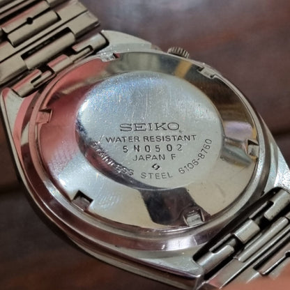 Seiko 5 Actus SS 6106-8760 Cyan Aqua Blue Sunburst Dial