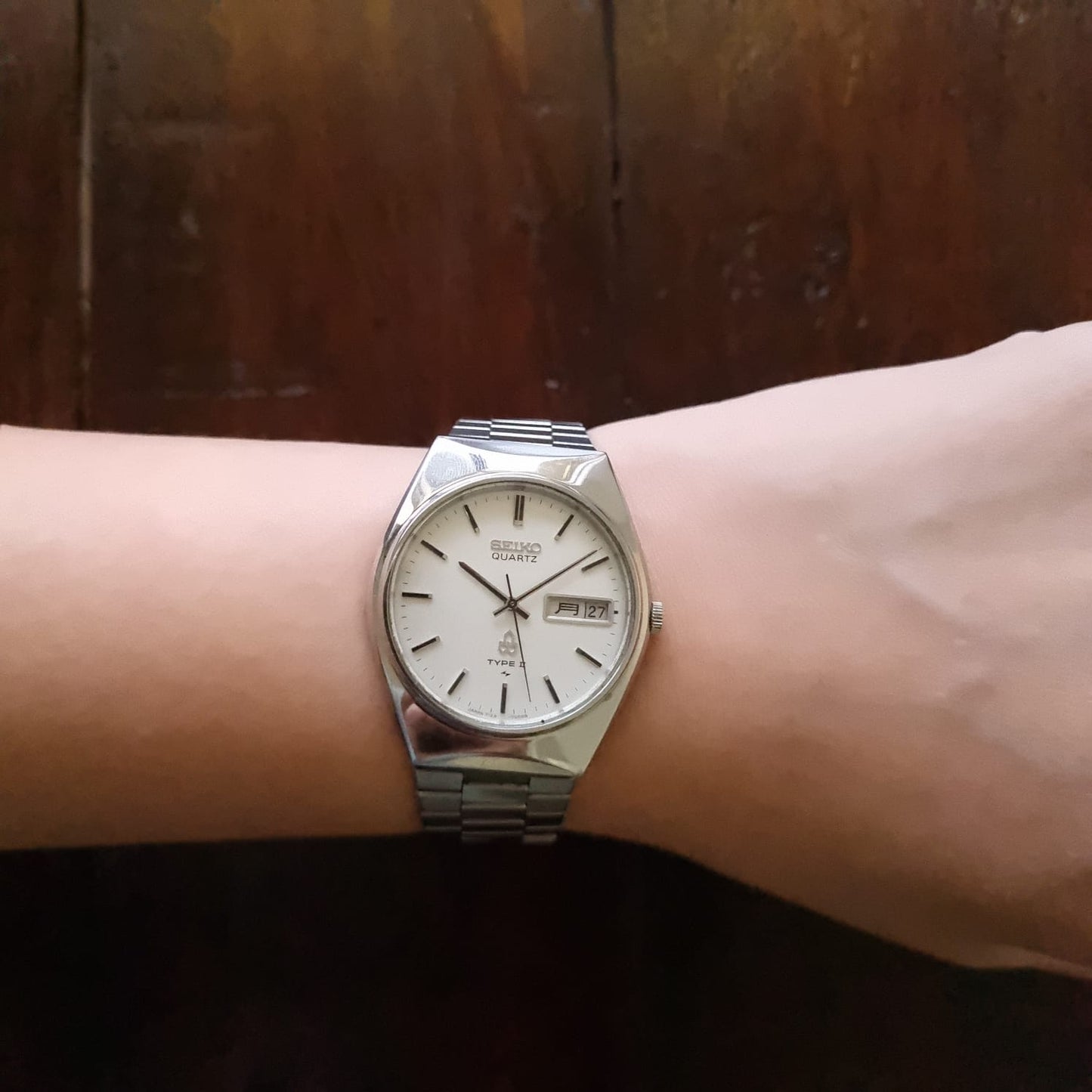 Seiko Type II Quartz 7123-7000 Silver Sunburst Dial