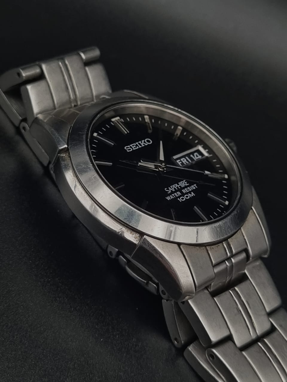 Seiko Sapphire Quartz 7N43-0AR0 Black Dial