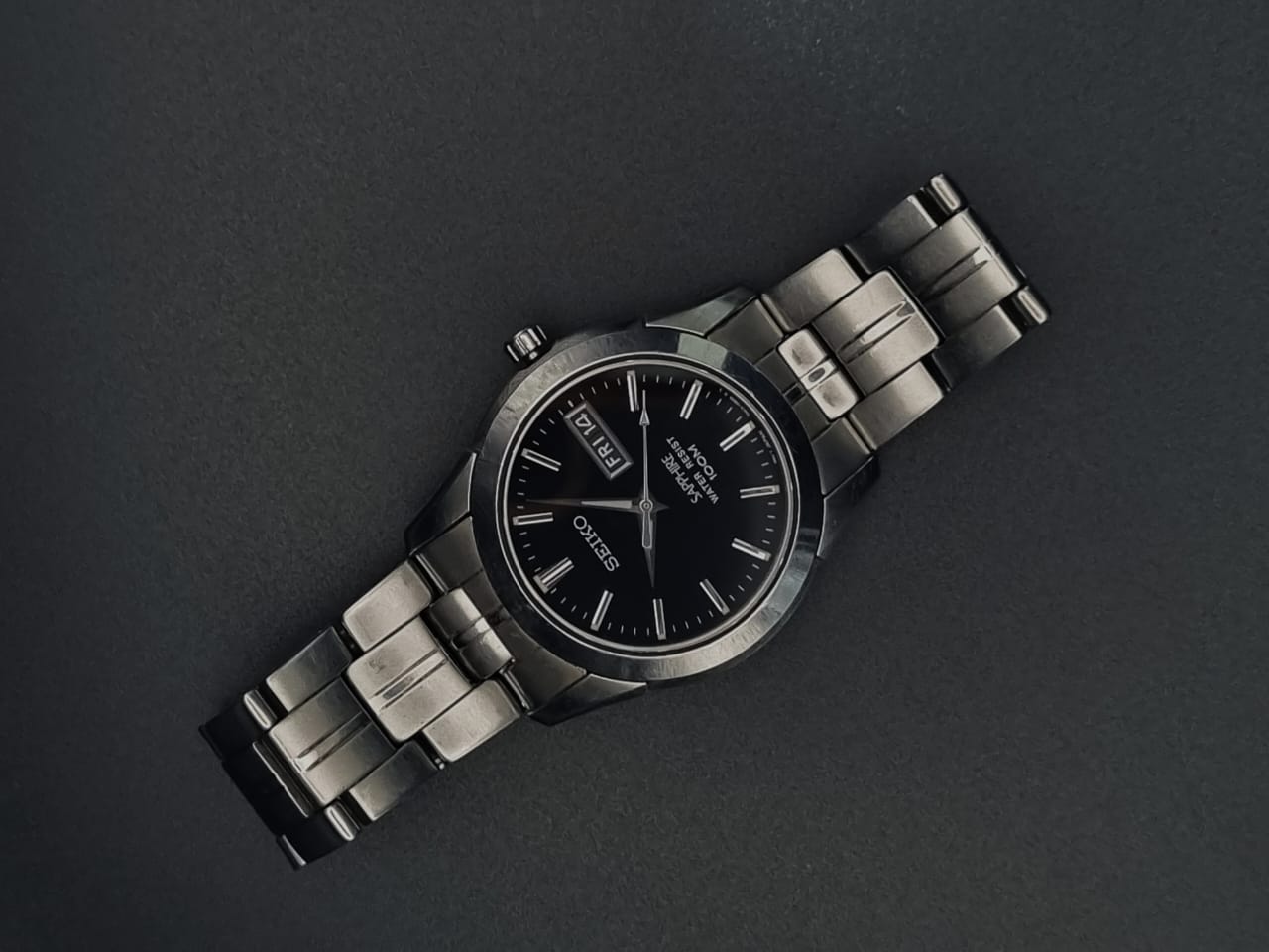 Seiko Sapphire Quartz 7N43-0AR0 Black Dial