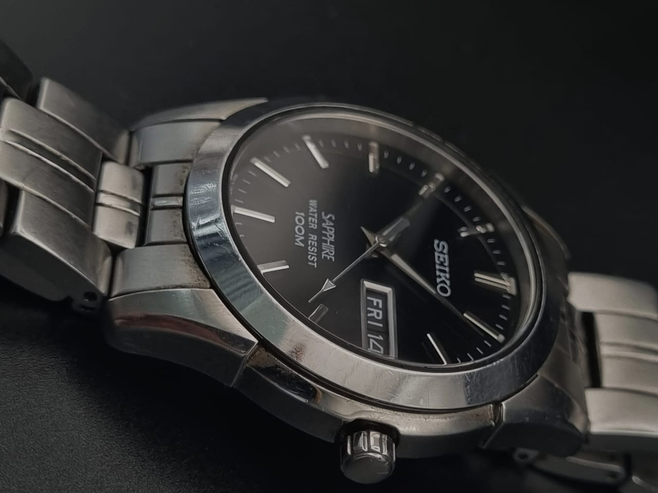 Seiko Sapphire Quartz 7N43-0AR0 Black Dial