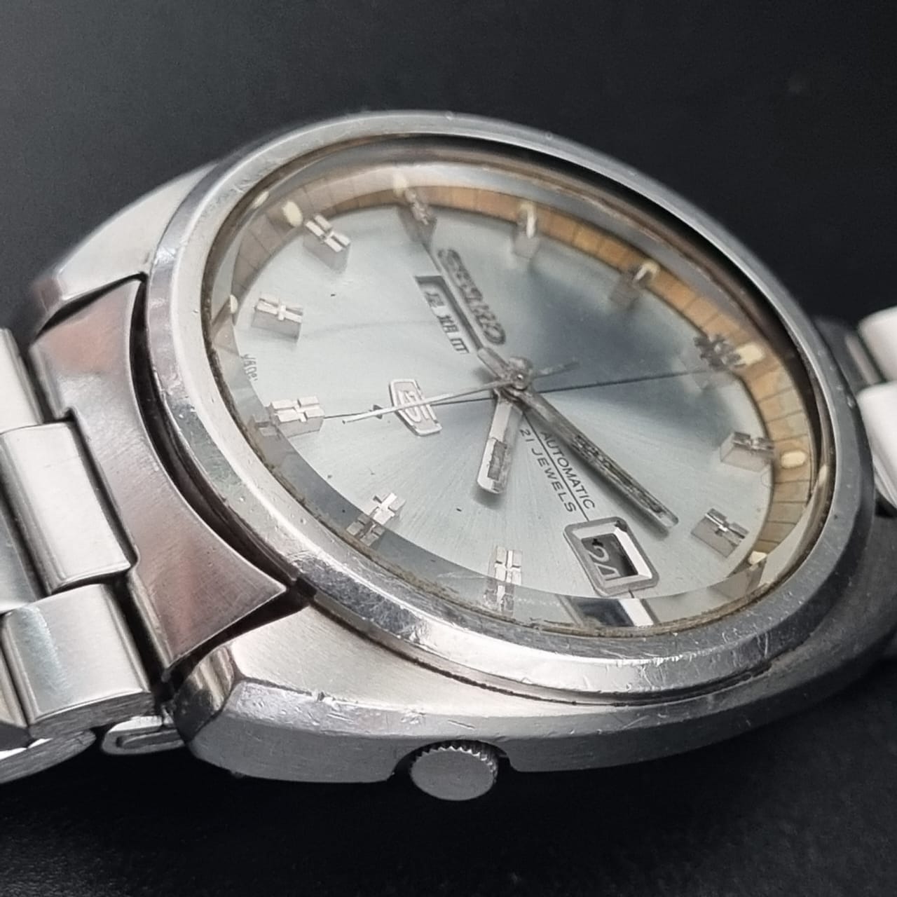 Seiko 5 Split Date 6119-7183 Silver Sunburst