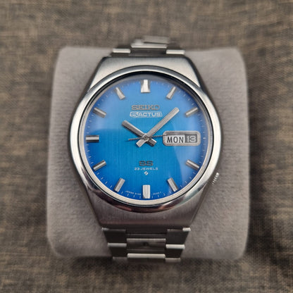 Seiko 5 Actus SS 6106-8760 Cyan Aqua Blue Sunburst Dial