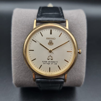 Seiko Nihon University College of Law Quartz 7N22-8A20 Gold Plate