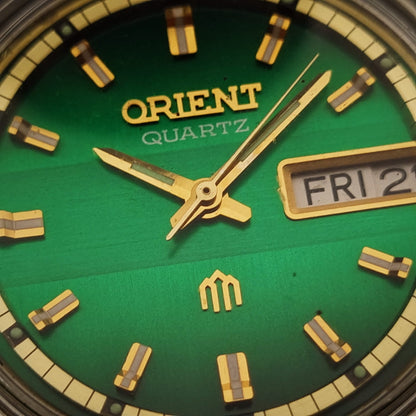 Orient Quartz Vintage V529601 Green Sunburst Dial