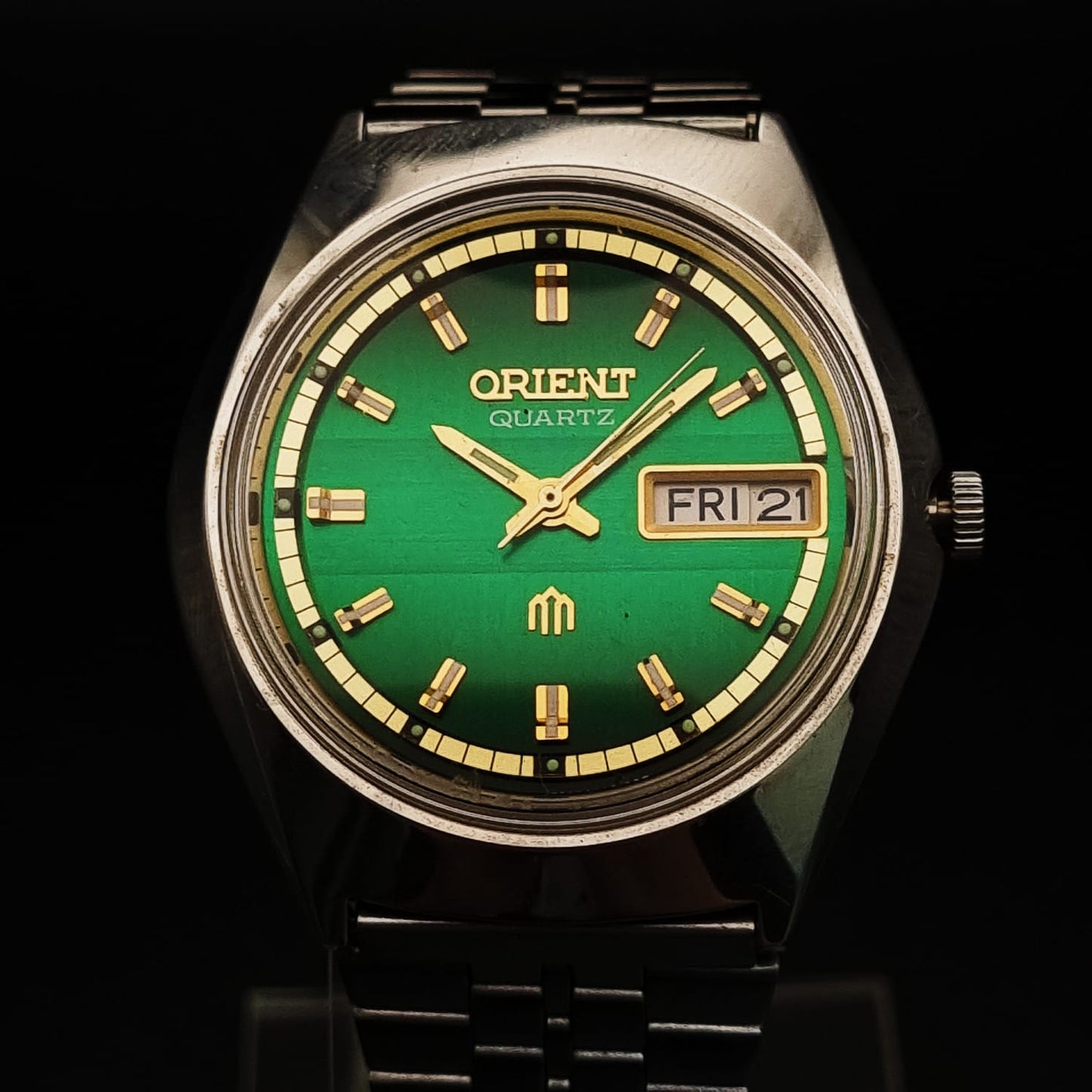Orient Quartz Vintage V529601 Green Sunburst Dial
