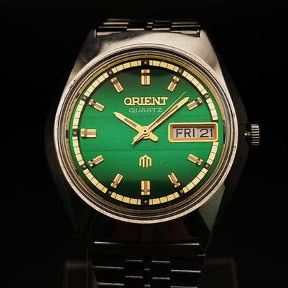 Orient Quartz Vintage V529601 Green Sunburst Dial