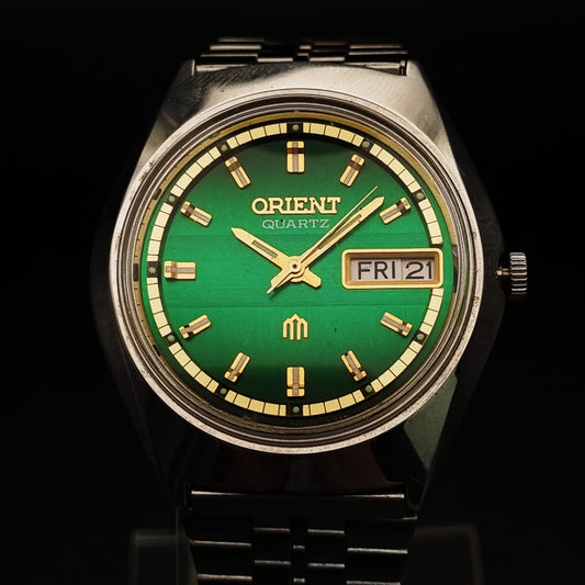 Orient Quartz Vintage V529601 Green Sunburst Dial