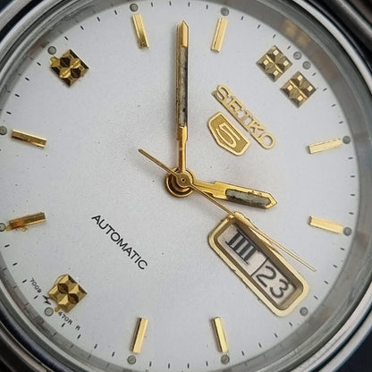 Seiko 5 Automatic 7009-3130 White Dial
