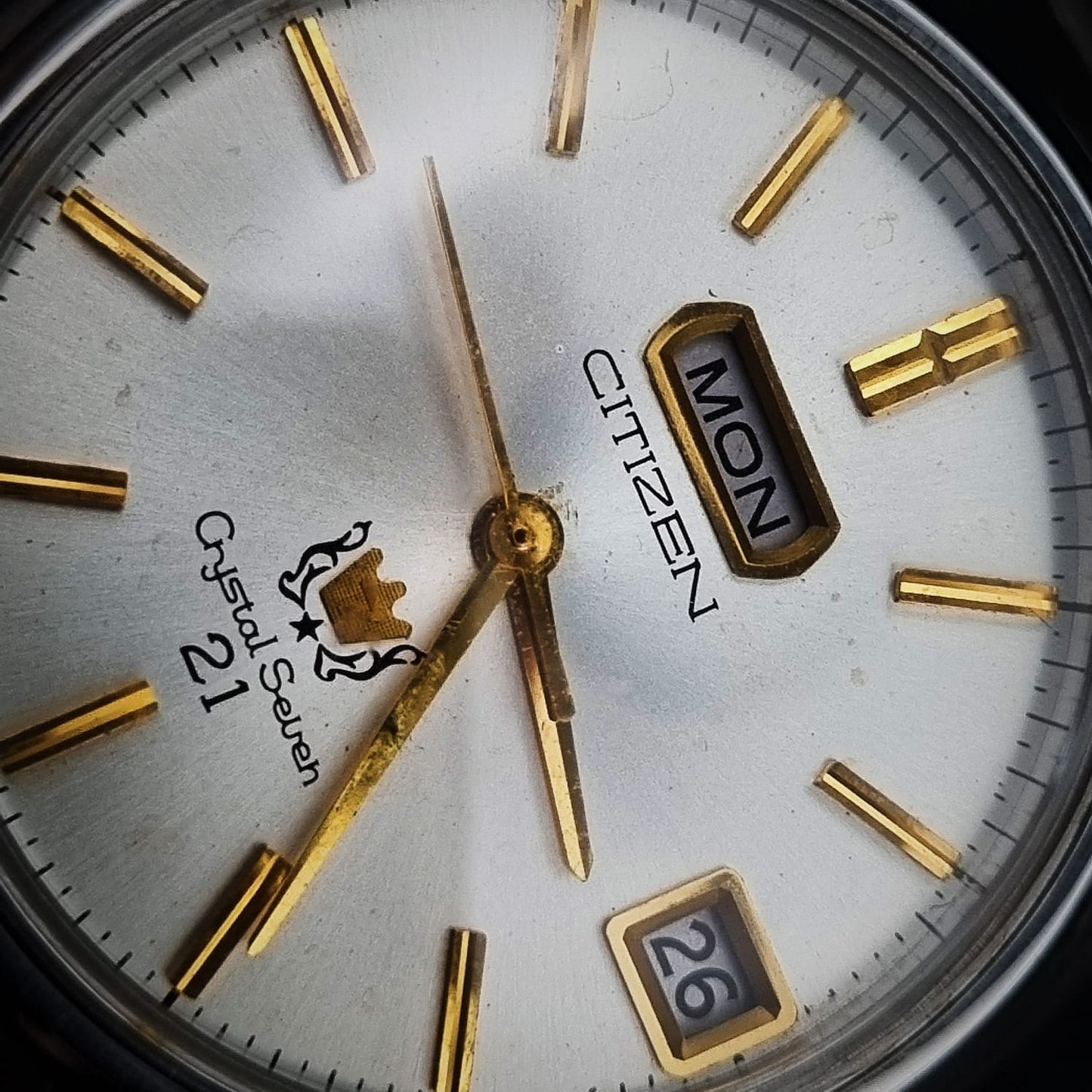 Citizen Crystal Seven 21 Automatic Vintage ACSG 52904A Silver Sunburst