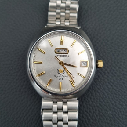 Citizen Crystal Seven 21 Automatic Vintage ACSG 52904A Silver Sunburst