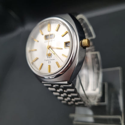 Citizen Crystal Seven 21 Automatic Vintage ACSG 52904A Silver Sunburst