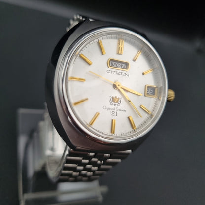 Citizen Crystal Seven 21 Automatic Vintage ACSG 52904A Silver Sunburst