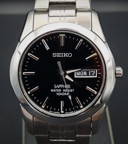 Seiko Sapphire Quartz 7N43-0AR0 Black Dial