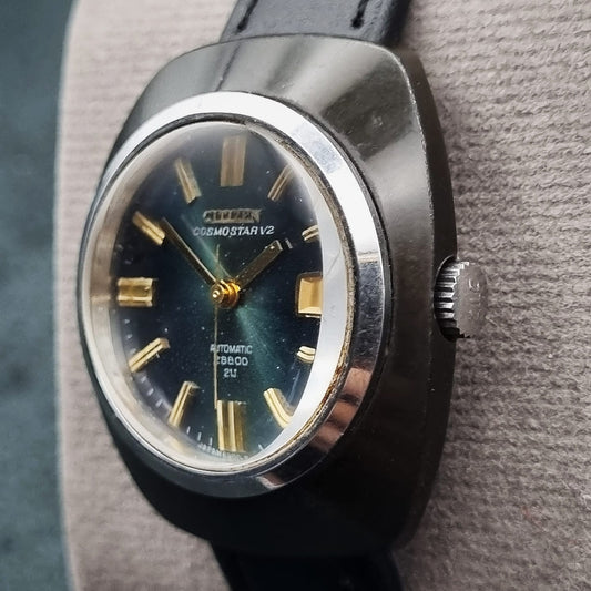 Citizen Cosmostar V2 Automatic 28800 21 Jewels Teal Sunburst