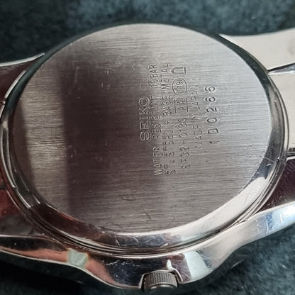 Seiko Perpetual Calender 8F32-0130 Silver Sunburst Gold Index