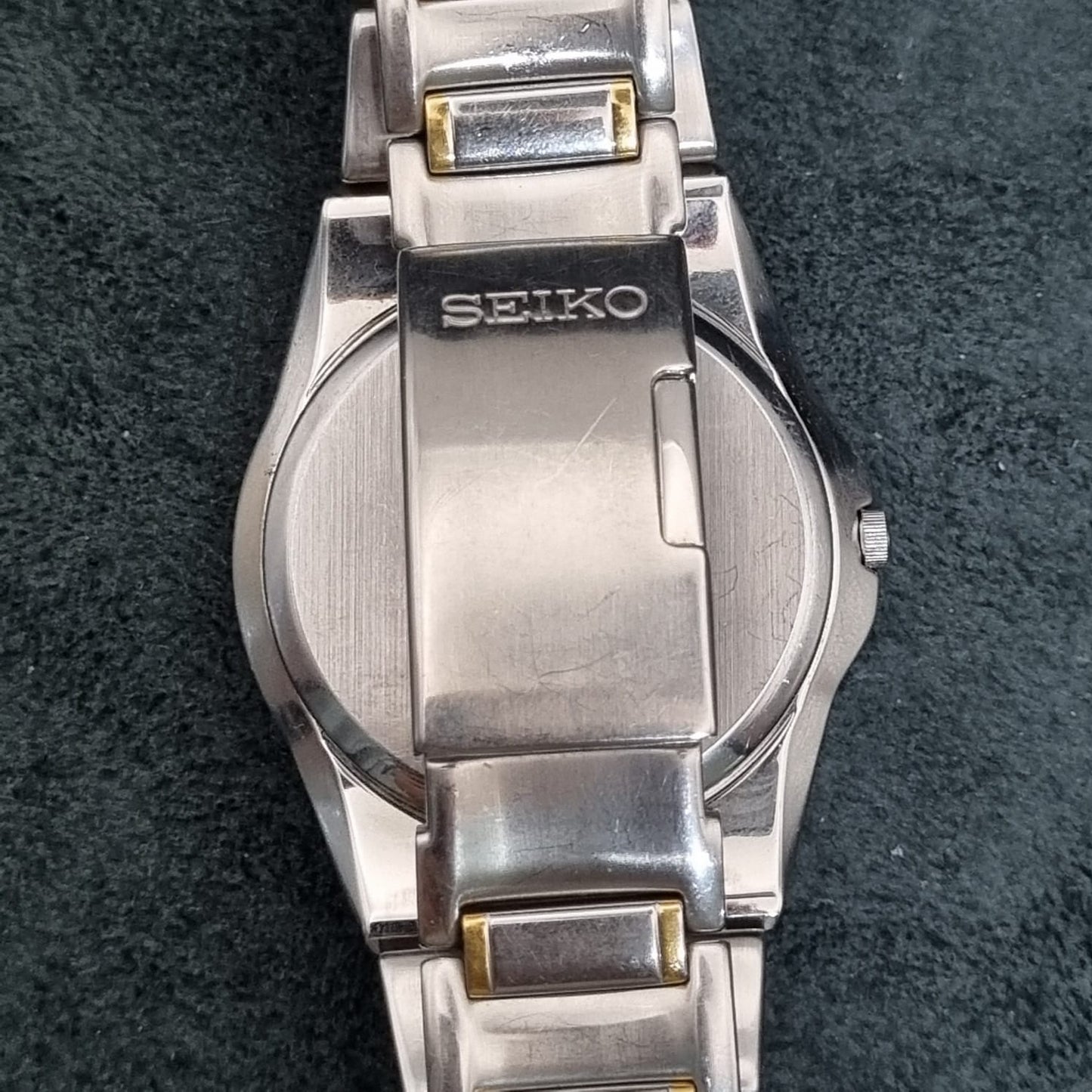 Seiko Perpetual Calender 8F32-0130 Silver Sunburst Gold Index