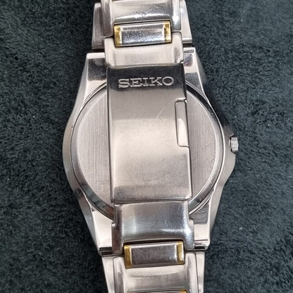 Seiko Perpetual Calender 8F32-0130 Silver Sunburst Gold Index