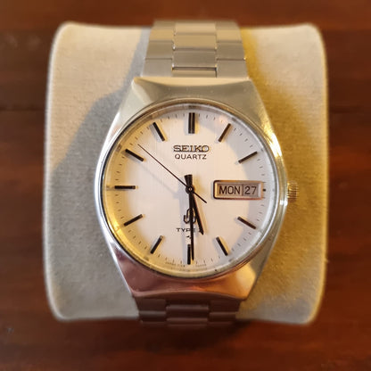 Seiko Type II Quartz 7123-7000 Silver Sunburst Dial