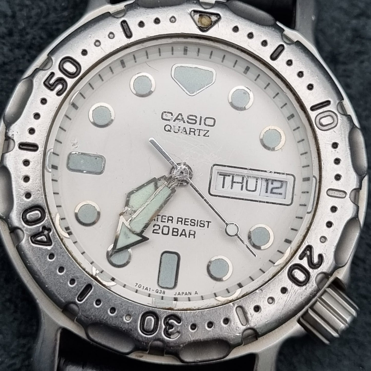 Casio Divers Quartz MD-704C White Lume Dial