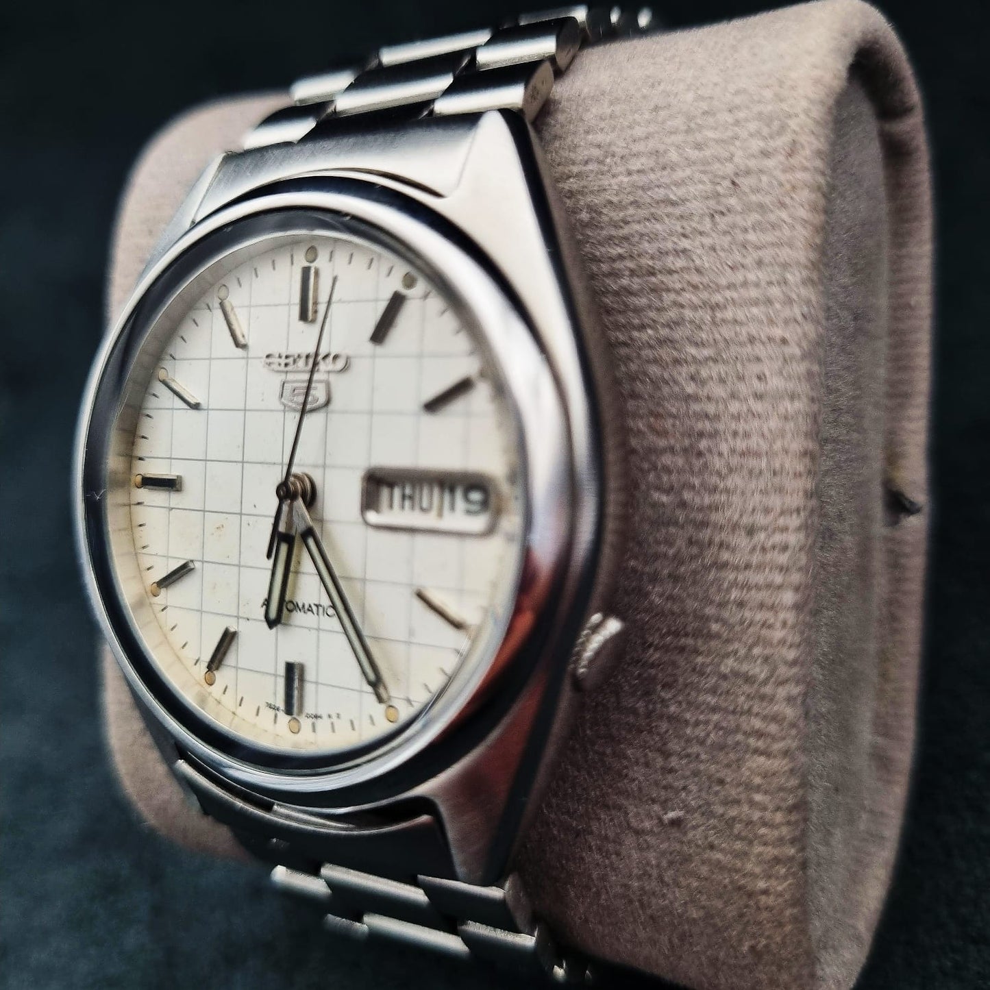 Seiko 5 Automatic SNXF05K1 White Grid Dial