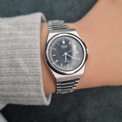Seiko Silverwave Quartz 3421-0120 Rare Vintage Black Dial
