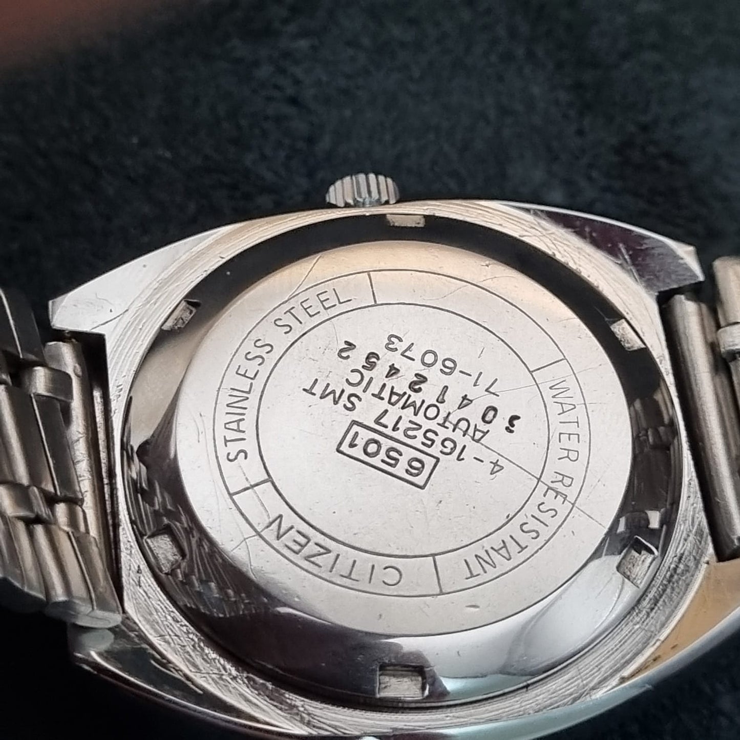 Citizen Automatic Triple Star 71-6073 Sand Textured Grey Dial