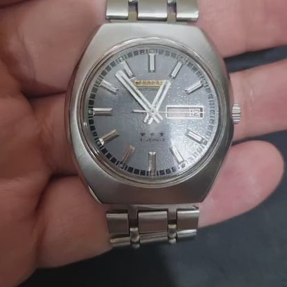 Citizen Automatic Triple Star 71-6073 Sand Textured Grey Dial